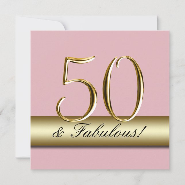 Invitación Pastel Pink Gold simple Fiesta de cumpleaños númer (Anverso)