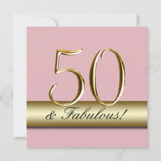 Invitación Pastel Pink Gold simple Fiesta de cumpleaños númer