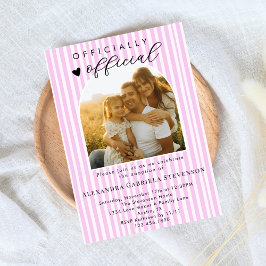 Invitación Pastel Pink Stripes Official Adoption Day Party