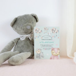 Invitación Pastel Plush Toys fiesta de cumpleaños virtual