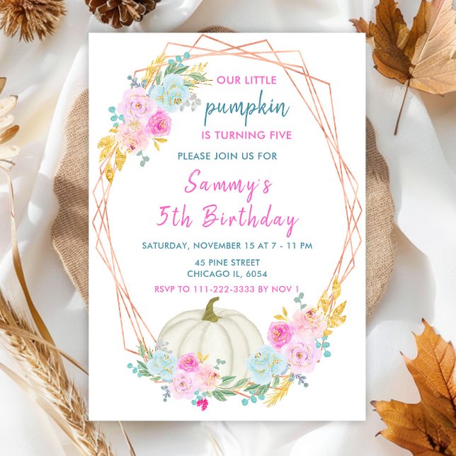 Invitación Pastel Pumpkin Confetti Fiesta de Cumpleaños (Subido por el creador)