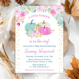 Invitación Pastel Pumpkins Confetti Baby Shower