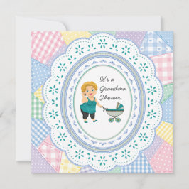 Invitación Pastel Quilt Grandma Baby Shower
