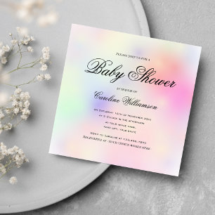 Invitación Pastel Rainbow Baby Shower