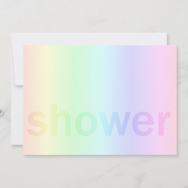 Invitación Pastel Rainbow Baby Shower (Anverso)