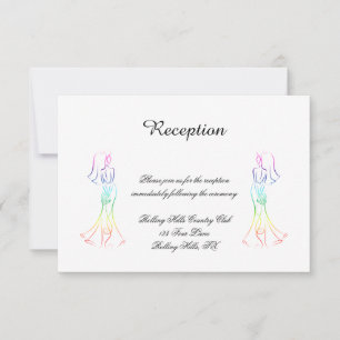 Invitación Pastel Rainbow Brides Wedding Recepción