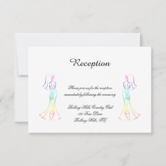 Invitación Pastel Rainbow Brides Wedding Recepción