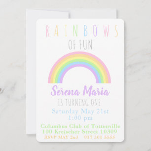 Invitación Pastel Rainbow Invitation