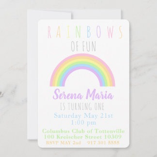 Invitación Pastel Rainbow Invitation