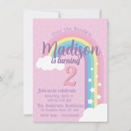 Invitación Pastel Rainbow Pink