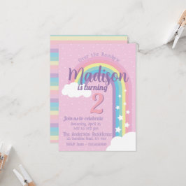 Invitación Pastel Rainbow Pink