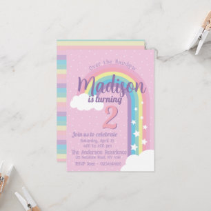 Invitación Pastel Rainbow Pink