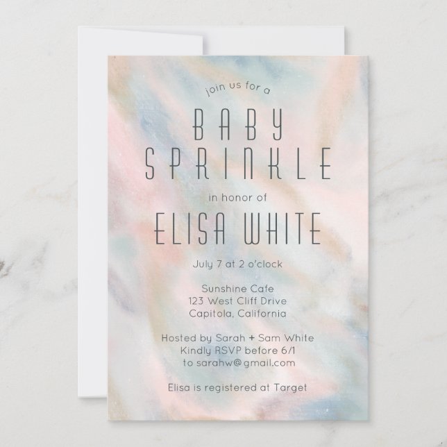Invitación Pastel Resumen Elegante Moda PERSONALIZADO BABY SP (Anverso)