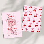 Invitación Pastel retro 30 cumpleaños<br><div class="desc">Invitación de cumpleaños de retro para pastelería 30 cumpleaños Invitar a la cosecha 21 cumpleaños retro Invitar a torta de corazón a Coquette rosa a tomar pasteles rosados.</div>