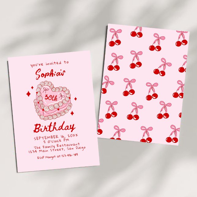 Invitación Pastel retro 30 cumpleaños (Subido por el creador)