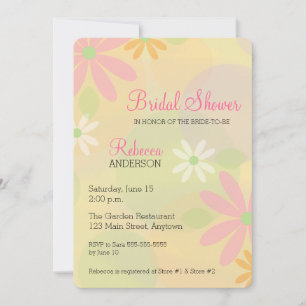 Invitación Pastel Retro Daisies Bridal Shower