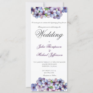 Invitación Pastel romántico y poético Acuarela Lilac