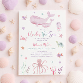 Invitación Pastel rosa bajo el mar Baby Shower