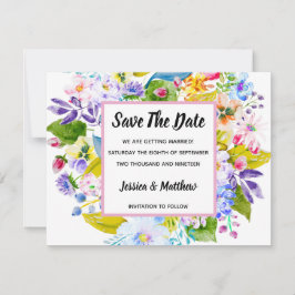Invitación Pastel Rosa Floral Romántico Guardar La Fecha