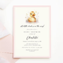 Pastel Rosa Pequeño Pato Baby Shower