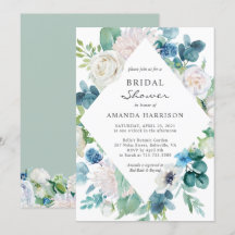 Pastel Sage Green Blue Floral Floral Blue Bridal S