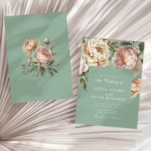 Pastel Sage Green y Rubor Pink Peony Boda