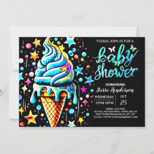 Invitación Pastel Scoop Ice Cream Boy Baby Shower