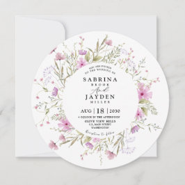 Invitación Pastel Shade Rubor Pink Wild Floral Boda
