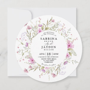 Invitación Pastel Shade Rubor Pink Wild Floral Boda
