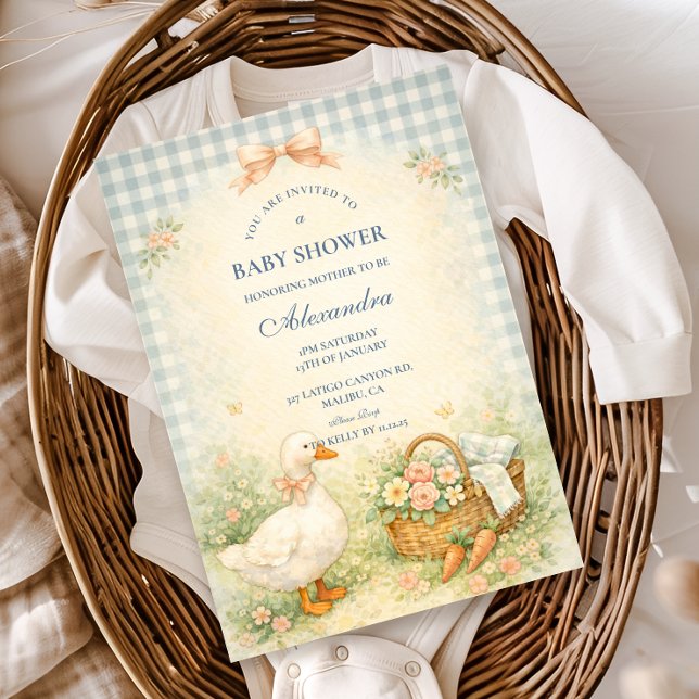 Invitación Pastel Silly Goose Farm Baby Shower (Subido por el creador)