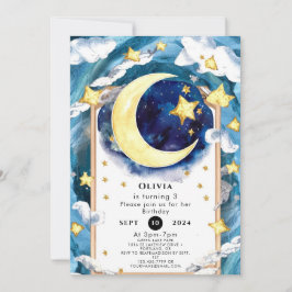 Invitación Pastel Simple Moon Birday