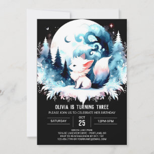 Invitación Pastel Simple Wolf Birthday