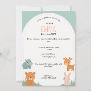 Invitación Pastel Soft and Sweet 1er Birthday Invitation