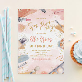 Invitación Pastel Spa Fiesta Cumpleaños