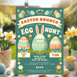 Invitación Pastel Spring Bunny Easter Egt Hunt & Brunch