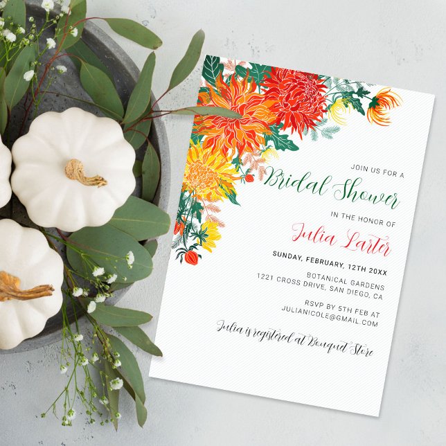Invitación Pastel Spring Dahlia Floral Wreath Británica (Subido por el creador)