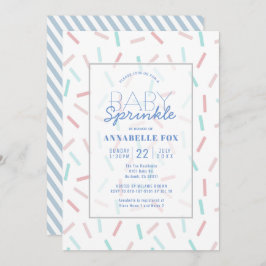 Invitación Pastel Sprinkles Blue Baby Sprinkle Shower Invitat