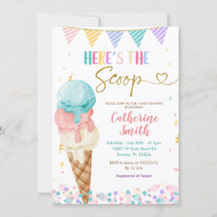 Invitación Pastel Summer Ice Cream Baby Shower