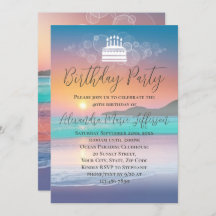 Pastel Sunset Beach Ocean Birday Party
