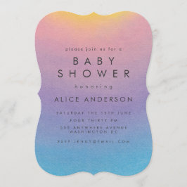 Invitación Pastel Sunset Watercolor Ombre Baby Shower
