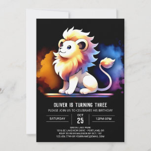 Invitación Pastel Sweet Lion Birthday