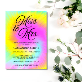 Invitación Pastel Tie Dye Swirl Miss a la Sra. Bridal Shower