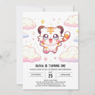 Invitación Pastel Tiger 1º cumpleaños