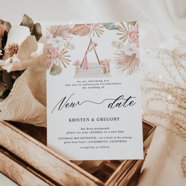 Invitación Pastel Tropical Foliage Bohemian Boda de Nueva Fec (Subido por el creador)