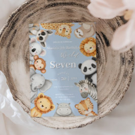 Invitación Pastel Tropical Salvaje de animales Safari de la S