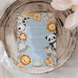 Invitación Pastel Tropical Salvaje de animales Safari de la S