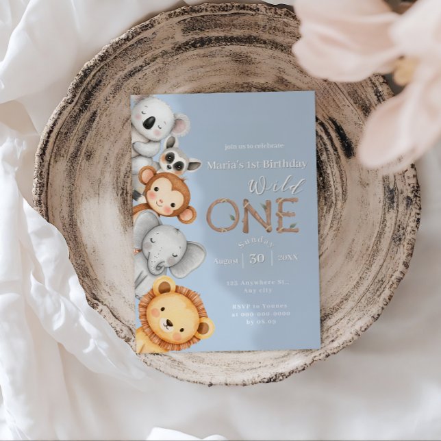 Invitación Pastel Tropical Salvaje Una Selva Animales Safari (Subido por el creador)