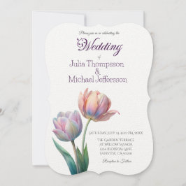 Invitación Pastel Tulip Boda Suite Típografía elegante