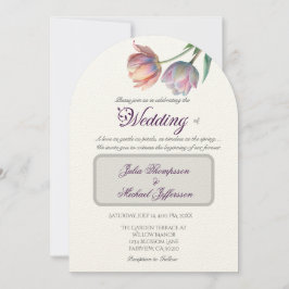 Invitación Pastel Tulip Boda Suite Típografía elegante