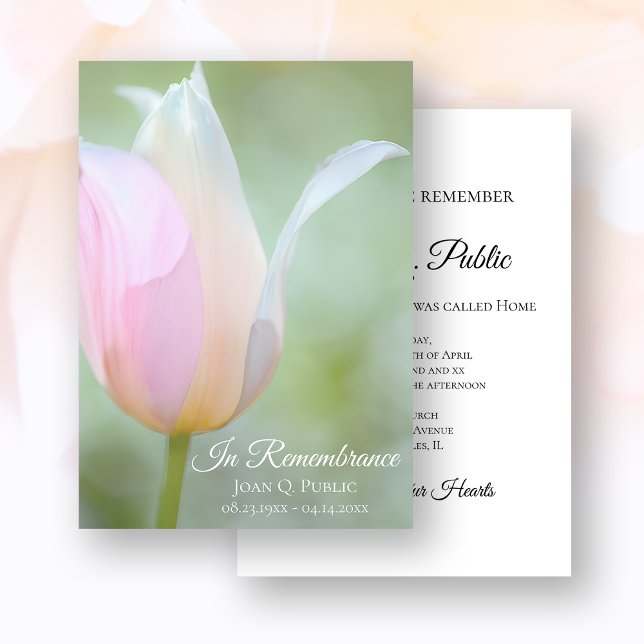 Invitación Pastel Tulip Flower Spring Aniversario de la Muert (Subido por el creador)